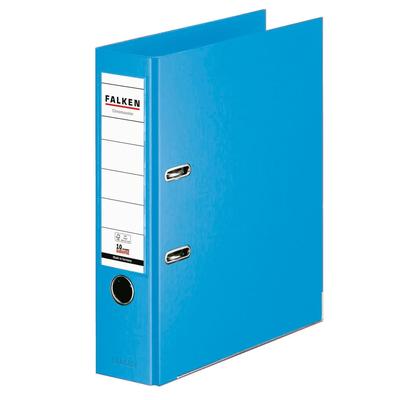 Falken 11285640 Chromocolor-Ordner A4, Rücken 80mm, mit Einsteckschild - Hellblau