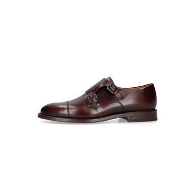 Schnürschuh HENRY STEVENS "Winston CDM", Herren, Gr. 44,5, schwarzbraun, Kalbsleder, Schuhe Schnürschuh, Herren Businessschuh Double Monk Strap handgefertigt, Lederschuh