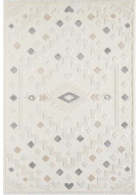 Abani Cozy COZ160A Cream Grey Tribal Medallion Area Rug