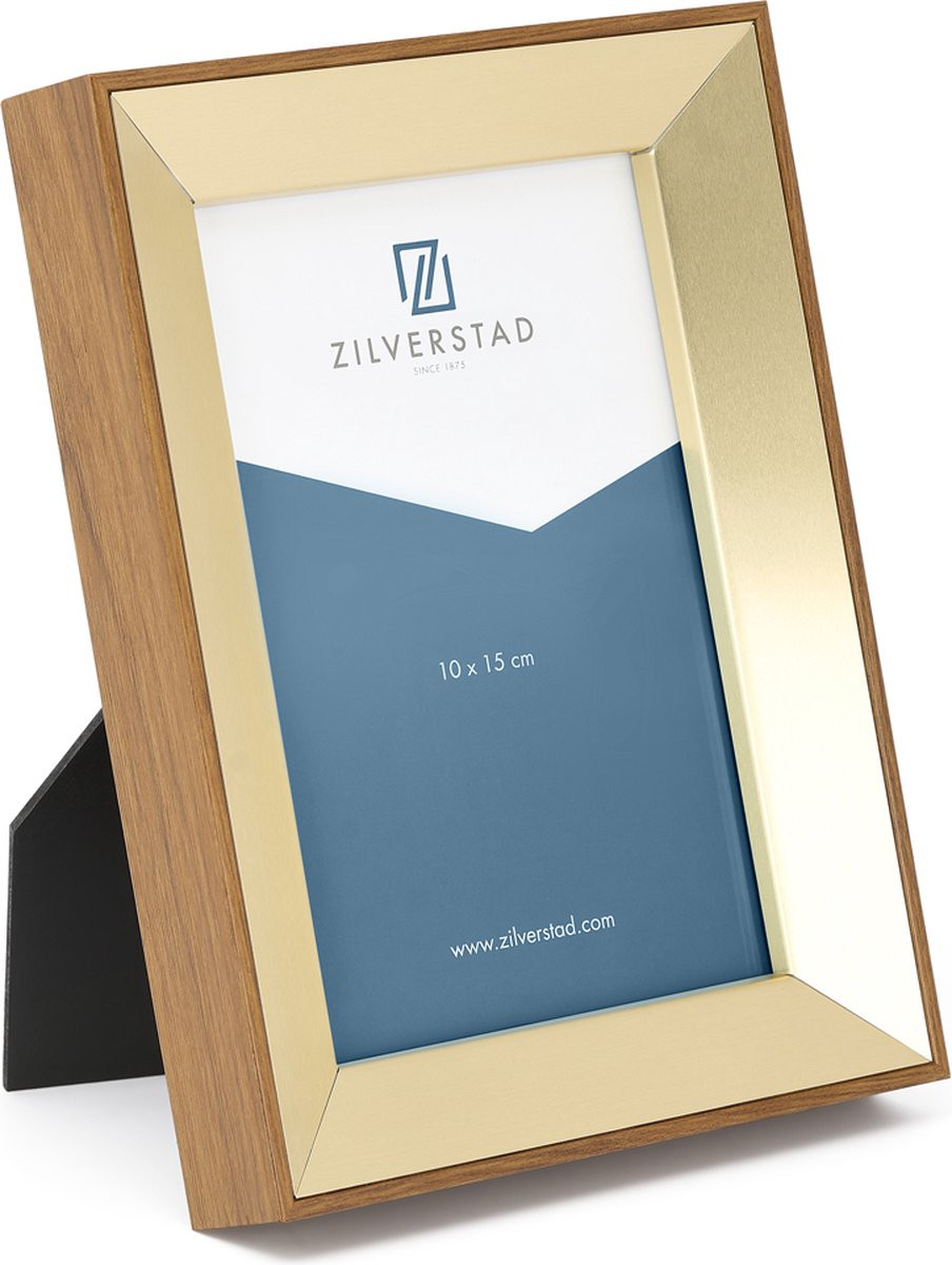 Zilverstad Fotolijst Marseille 10x15 cm houtlook met goud