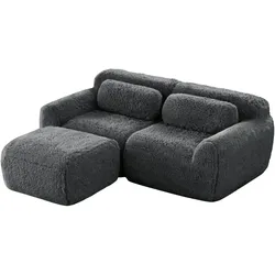 ECKSOFA plüsch grau modular & ohne montage