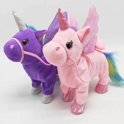 Multisell Products Hub Walking Talking Plush Electric Unicorn Alpaca Toy For Kids, Cute Plush Children's Gifts With Music blue