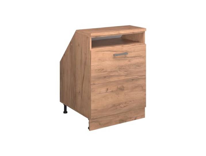 Vicco Küchenschrank für Dachschrägen R-Line, Goldkraft Eiche, 60 cm 2 Schubladen · Extra Tiefe – 60 cm · Höhenverst. Füße · Leichter Zugriff · Frei kombinierbar