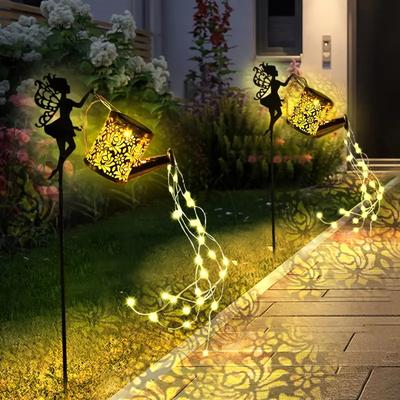 Friendly Fresh Finds Solar Watering Can Lights Outdoor Waterfall Garden String Fairy Lights, Solar Kettle Projection Light Solar Watering Can Lights Outdoor Waterfall Garden String Fairy Lights, Solar Kettle Projection Light
