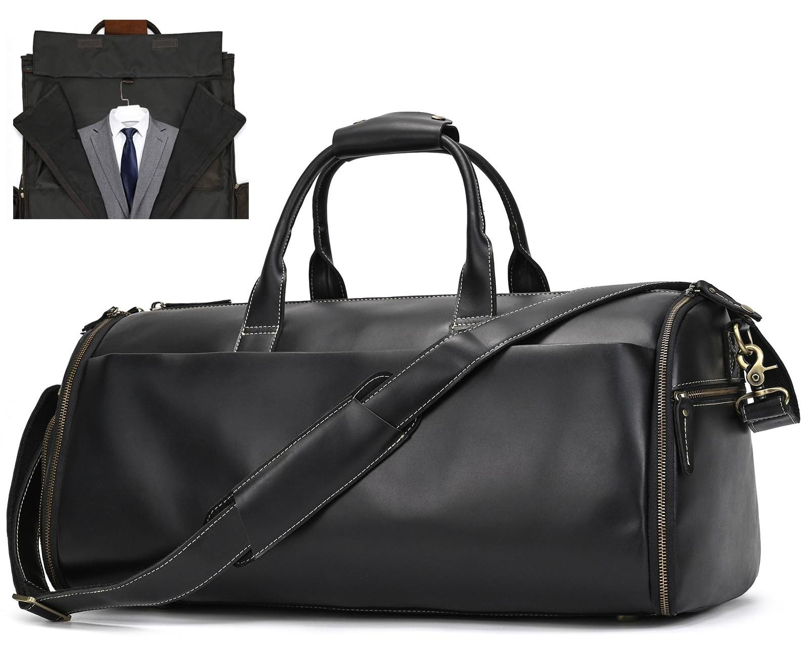 Leder Weekender Reise- und Anzugtasche für Männer