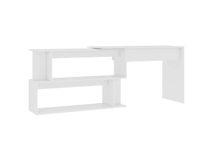 Bureau d angle Blanc 200x50x76 cm Bois d ingénierie
