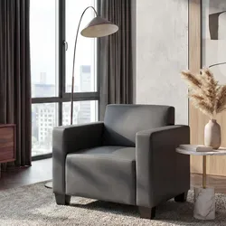 Sessel Loungesessel Mocalieri, Kunstleder ~ dunkelgrau