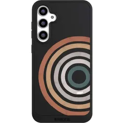 Nivocase Handyhülle für Samsung Galaxy S23 FE Hülle NIVOpure Case Schwarz Kreise Regenbogen Wasserfarbe (Samsung Galaxy S23 FE), Smartphone Hülle, Mehrfarbig, Schwarz