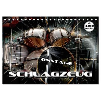 Schlagzeug onstage (Tischkalender 2027 DIN A5 quer), CALVENDO Monatskalender