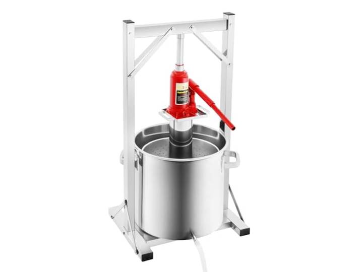 11L hydraulische Obstpresse aus Edelstahl, manuelle Apfel- und Beerenpresse mit 3T Hydraulikheber, ideal für hausgemachten Wein, Säfte und Gemüse