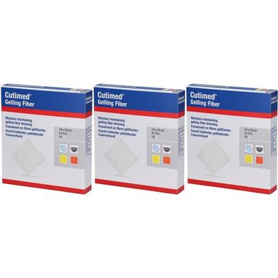 Cutimed Gelling Fiber Kom.10x10 cm Hydrofaserverb. x3 3x10 St Kompressen