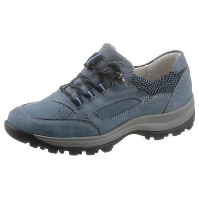 Schnürschuh WALDLÄUFER "HOLLY", Damen, Gr. 7 (40,5), Leder, blau (jeansblau, kombiniert), Nubukleder, Textil, Schuhe Schnürschuh, mit herausnehmbarem Fußbett, Freizeitschuh, Halbschuh, Schnürschuh