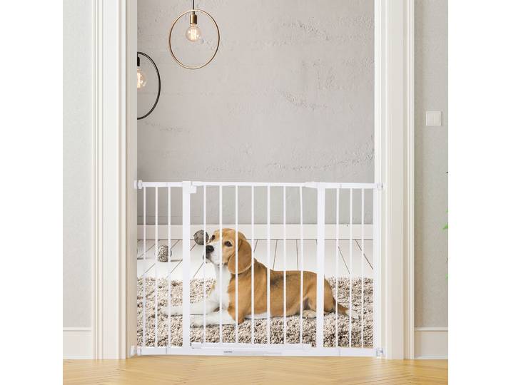 Barrière de sécurité extensible Pawhut pour escaliers et portes métalliques pour chiens