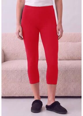 Plus Size Women's Plus Size Essential Stretch Capri Legging by Roaman's in Vivid Red (Size 30/32) Activewear Workout Yoga Pants