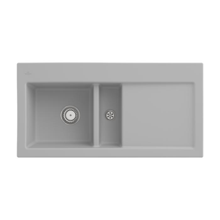 Villeroy und Boch Subway 60 Einbauspüle 677000SM Spülbecken links, 1000 x 510 mm, steam CeramicPlus