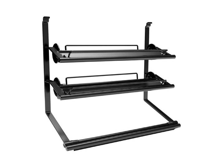 Kesseböhmer Küchenrückwand Linero Style Relingsystem für die Küche - versch. Elemente, Rollenhalter 3-etagig schwarz