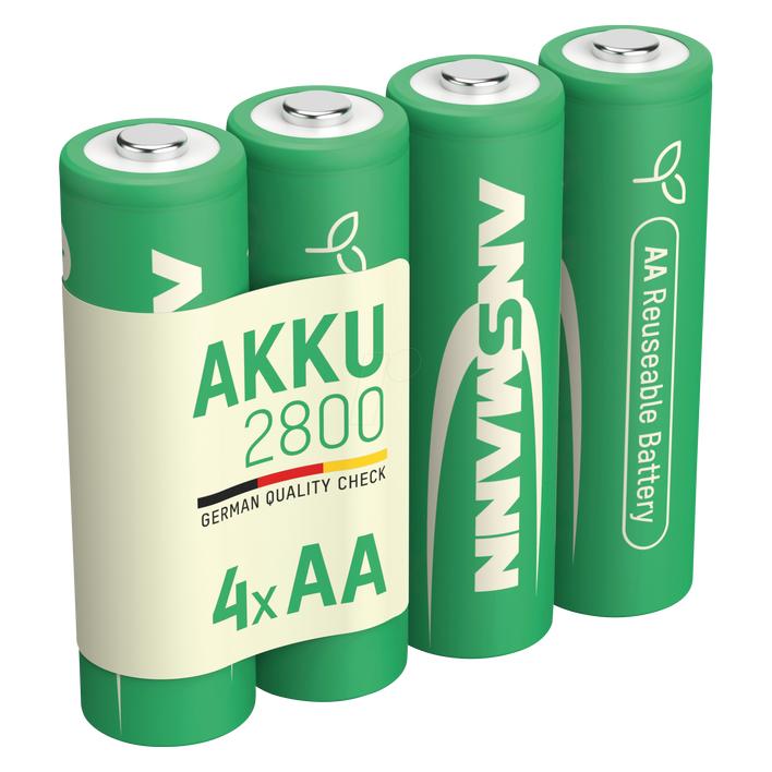 Ansmann 4 Batterien Typ 2800 Mignon AA 1,2 V (4 Stk., AA, 2600 mAh) (1322-0027)