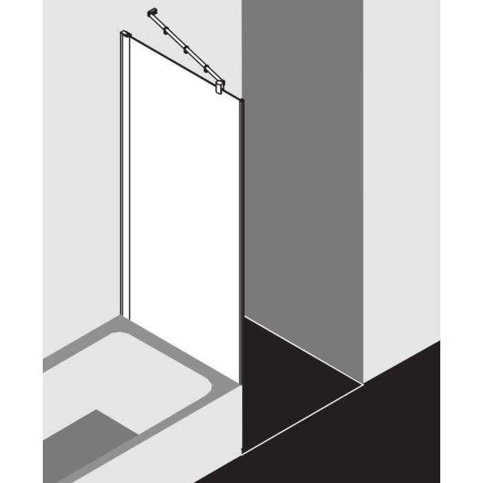 Kermi Diga Seitenwand verkürzt DITVD08016VAK 80x160cm, silber hochglanz, ESG klar