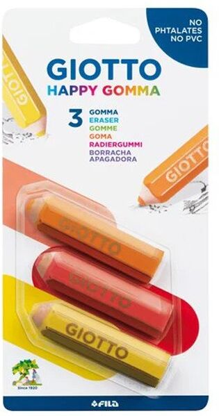 Blister 3 gommes Happy Gomma Giotto