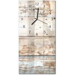 WANDUHR aus Glas 30x60 cm - Holz