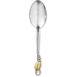 Georg Jensen Blossom Menülöffel mit auflage, Besteck, Gold, Silber
