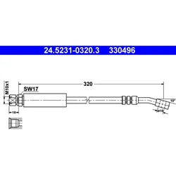 Bremsschlauch ATE 24.5231-0320.3 für Opel Corsa B Combo Tigra Caravan