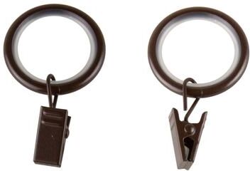 InStyleDesign 7/8 inch Noise-Canceling Curtain Rings w/Clip (Set of 10)