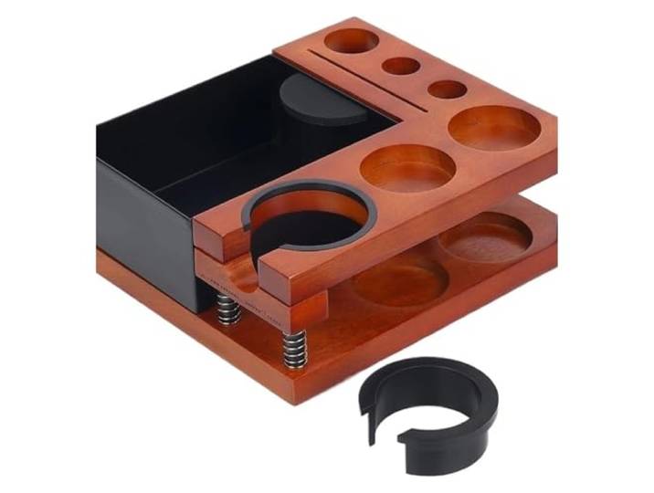 Kaffee-Tamperstation Mit Klopfbox, Federbetätigter Siebträgerhalter, Korbfilter, Trichter, 51/54/58 Mm, Kompatibel Mit Tamper
