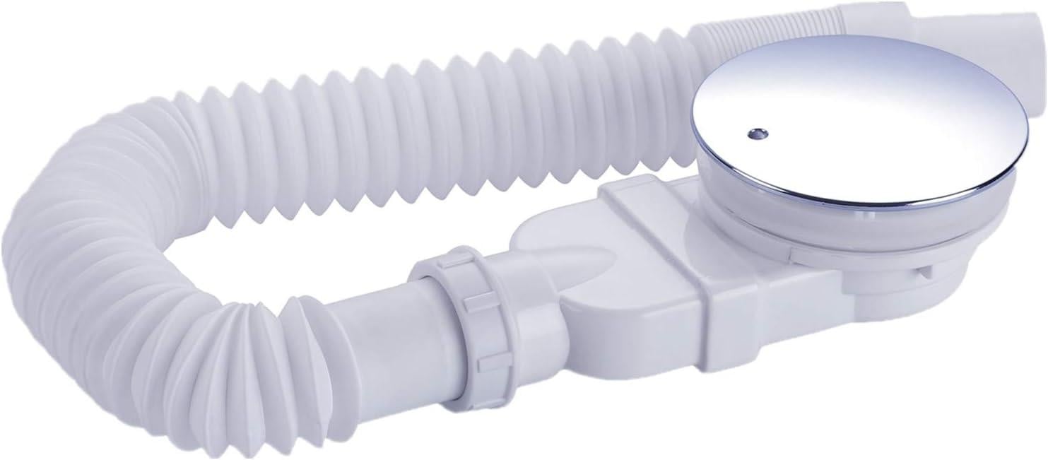 Wit Doucheafvoer set plat model met haarafvoer en geurfilter, diameter: 90 mm