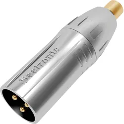 Seetronic XLR 3P male to RCA female Goldkontakte - silberfarbenes Gehäuse