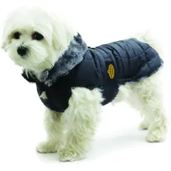 Fashion Dog Steppmantel für Hunde - Schwarz - 27 cm