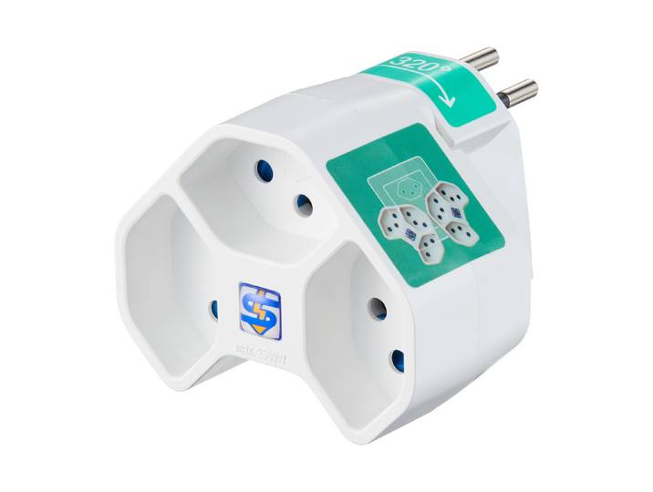 Steffen Mehrfachadapter Manta Typ 13 Weiss 3 Stück
