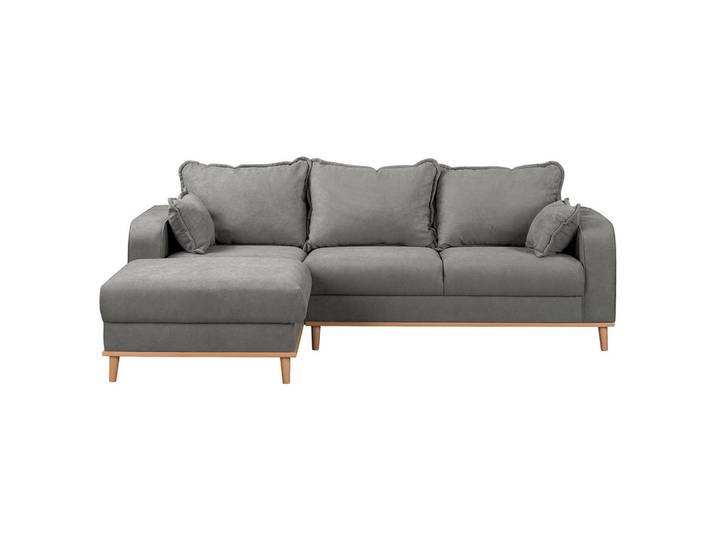 Ecksofa, Grau, 230x150 cm, Textil, L-Form, Links Montierbar, Livetastic