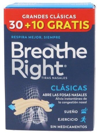 Breathe Right Tiras Nasales Clássicas 40 unidades
