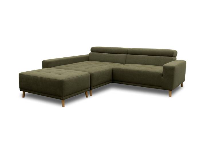 Domo Ecksofa mit Hocker »Helsingborg« - 248x172x44cm - braun -