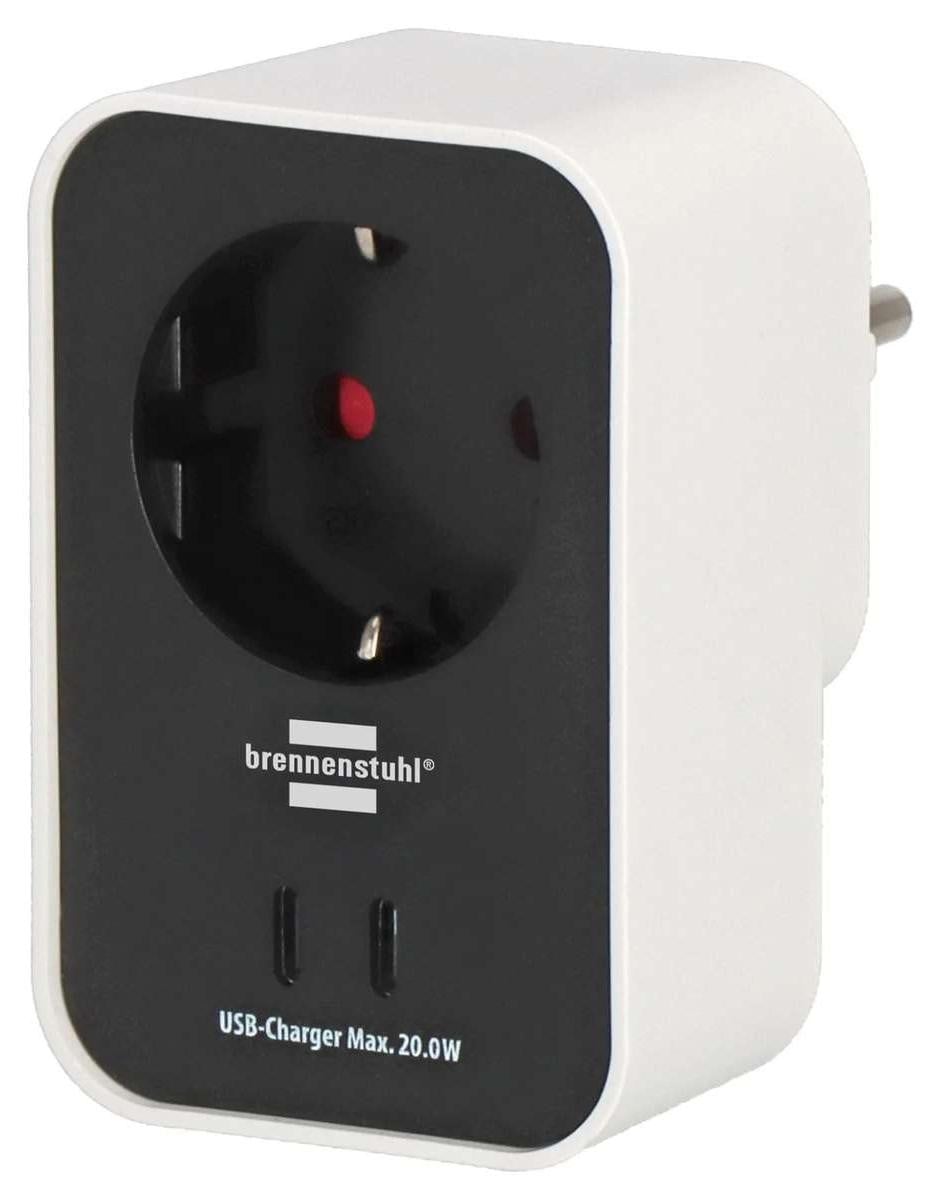 Brennenstuhl Connect smart plug WA 3600 PD01 met 2 USB-C PD-poorten en WiFi-adapter, 20W