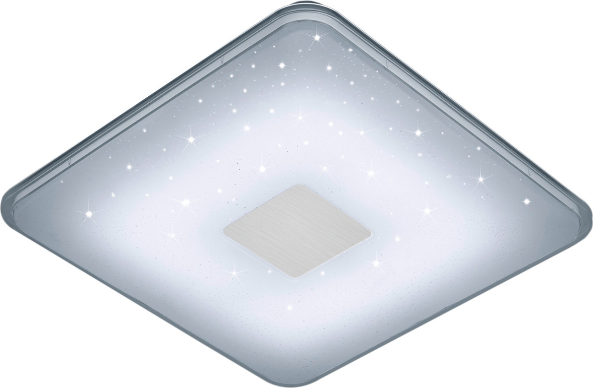 TRIO Samurai LED plafondlamp wit - Vierkant, dimbaar met afstandsbediening, 30W