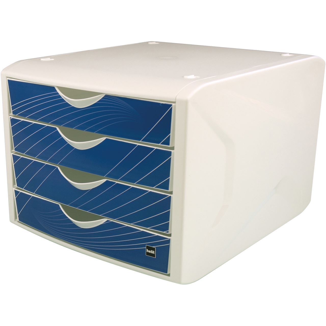 helit Schubladenbox the chameleon blau H6129634, DIN A4 mit 4 Schubladen