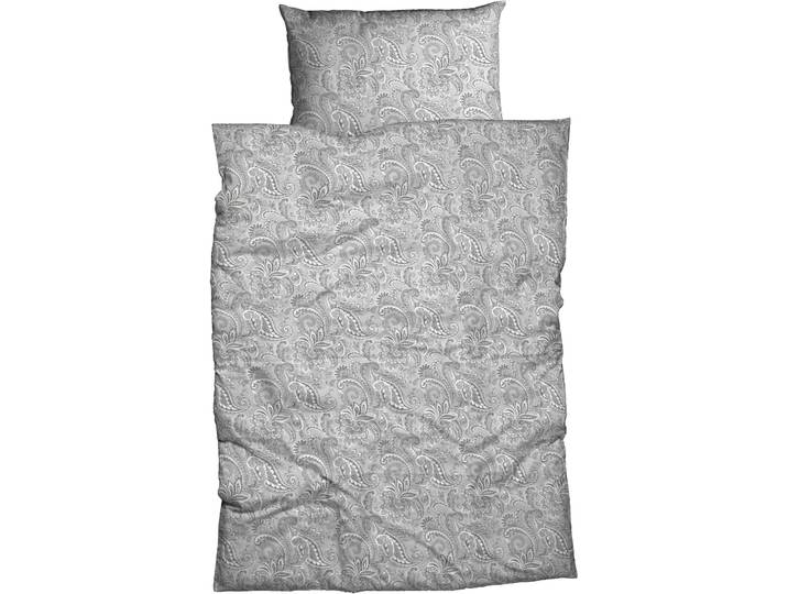 Bettwäsche CASATEX Lunis , silber, B/L: 135cm x 200cm, 1 Stk., 1 Stk., Renforcé, B/L: 80cm x 80cm, 2 Stk., Renforcé, Obermaterial: 100% Baumwolle, Bettwäsche, Bettwäsche, Paisley Design, frische u. freundliche Farben