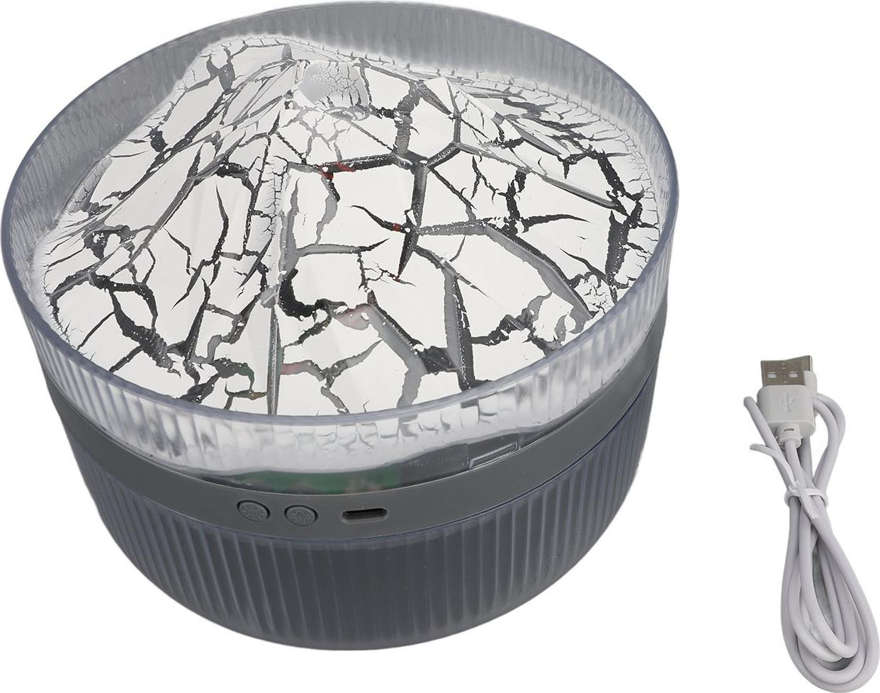 Cocosity Volcano Aromaverspreider 1000ml, USB-aangedreven, met vlamlichteffect en luchtbevochtiger voor essentiële oliën, zwart