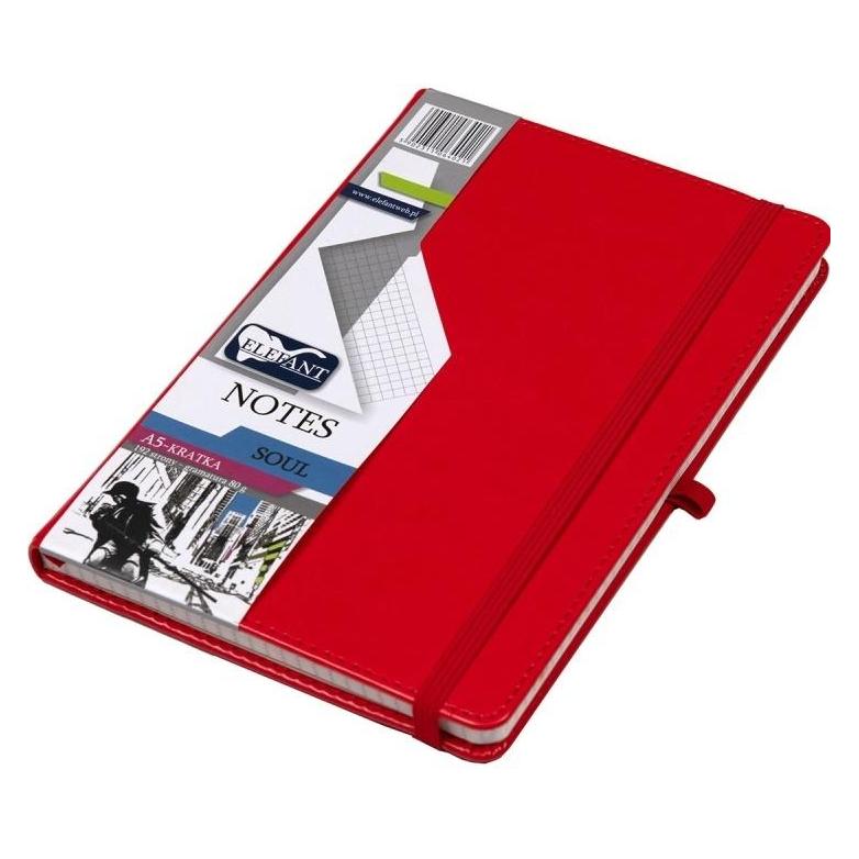 Elefant Records Notizbuch A5 Soul red ELEFANT (A5, Kariert, Harter Einband) (35921537)