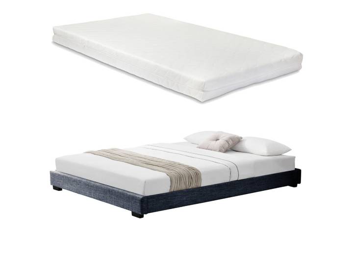 Corium Polsterbett Solingen mit Matratze, Dunkelgrau, Textil, 140x200 cm, Schlafzimmer, Bett, Polsterbetten
