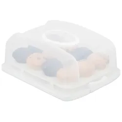 Relaxdays Kuchenbox rechteckig Weiß,Transparent