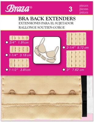 Plus Size Women's Bra Extenders - 3 or 4 hooks by Brazabra in Asst