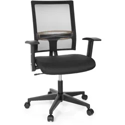 hjh OFFICE Home Office Bürostuhl OFFICE R8 Stoff / Netzstoff mit abklappbaren Armlehnen