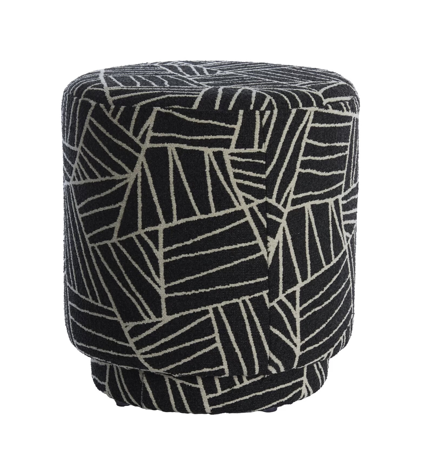 Light & Living Poef Davonte Soft Body - Zwart/Wit - 40 cm