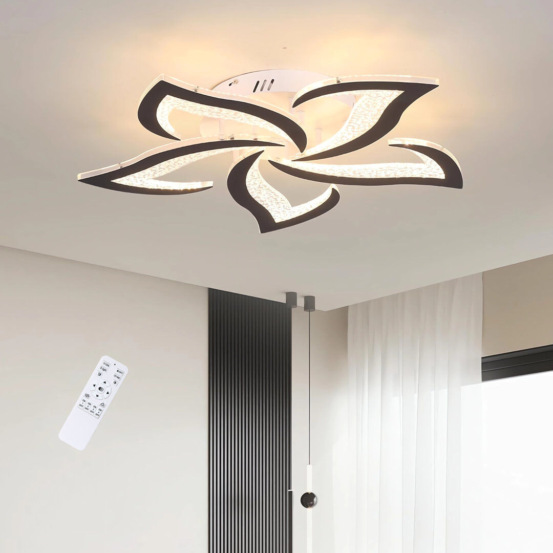 Blue Elephant Izzabella 5 - Light 60cm LED Flush Mount Black 8cm H X 60cm W X 60cm D