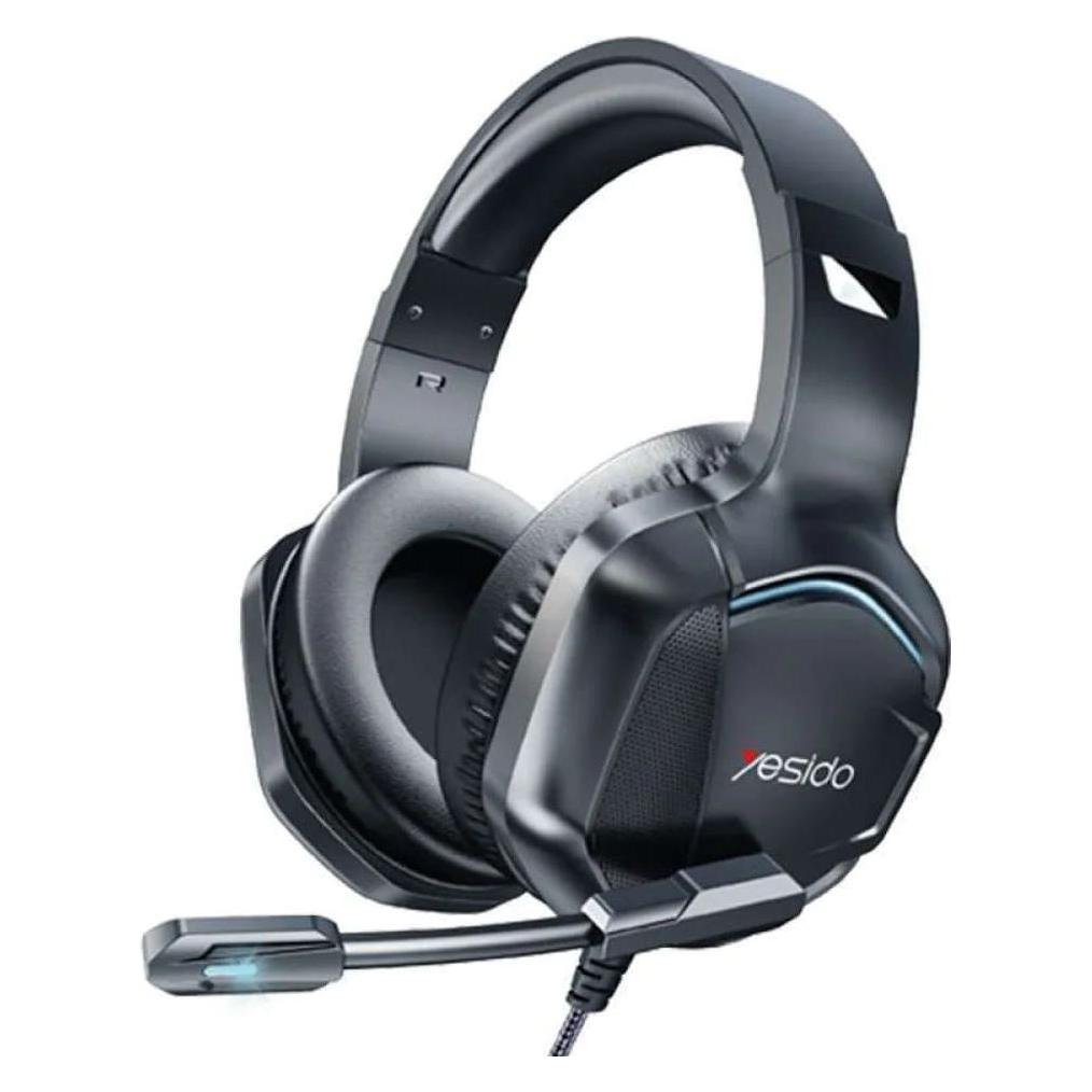 Yesido - Wired Headphones (EK01) - for Gaming, Jack 3.5mm, with Microphone, RGB LED Lights - Black (Kabelgebunden) (56343121)
