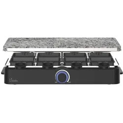 BiKitchen grill 900 Raclette 8Pfännchen, Antihaftbeschichtung, Überhitzungsschutz, Kontrollleuchte, Racletteofen, Schwarz