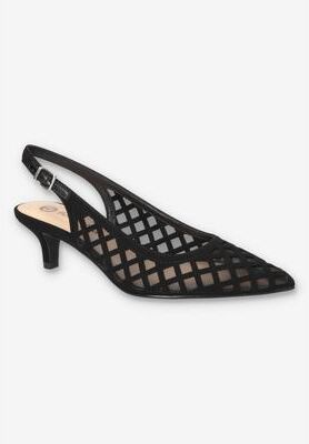 Women's Noel Slingback Pump by Bella Vita in Black Lamy (Size 7 M)
